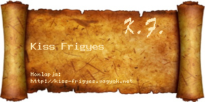 Kiss Frigyes névjegykártya